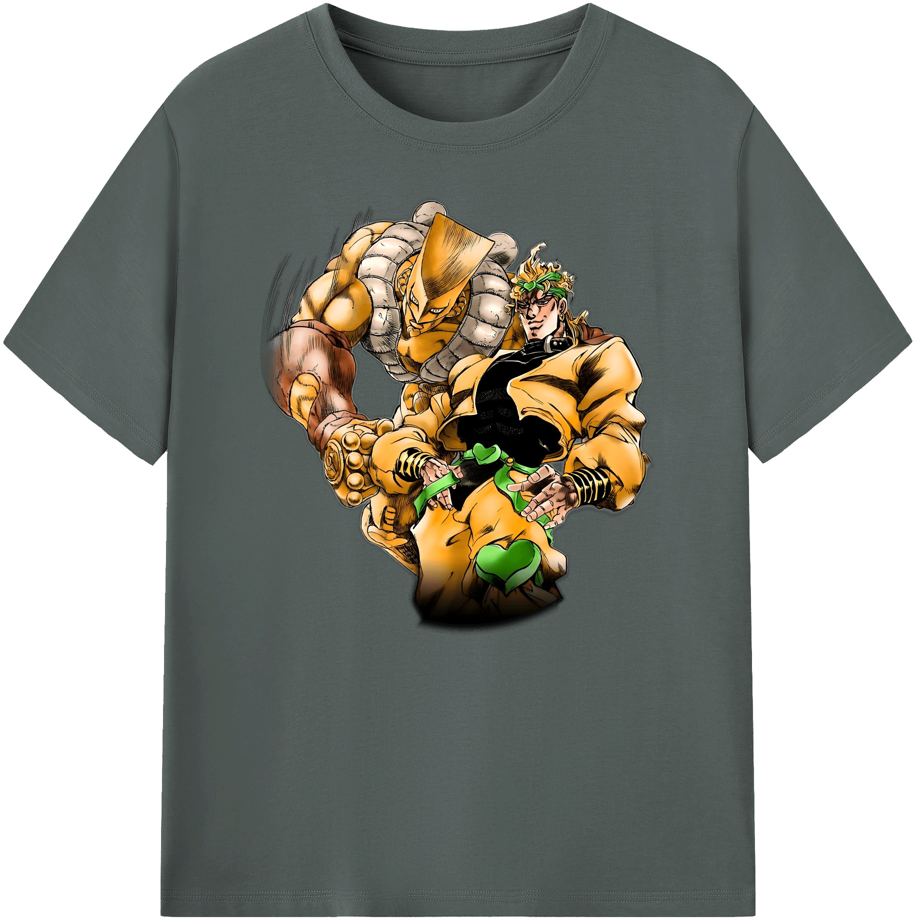（画像用） ジョジョの奇妙な冒険 ディオ?ブランドー JoJo's Bizarre Adventure Dio Brando 綿100％ メンズ半袖Tシャツ｜肌触りやわらか＆通気性